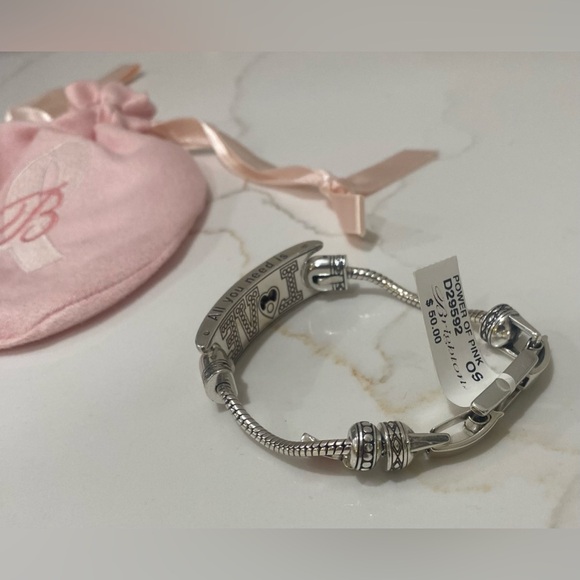 Brighton Power of Pink bracelet: LOVE, pink ribbon & add a charm- 2010 Retired - Picture 3 of 7